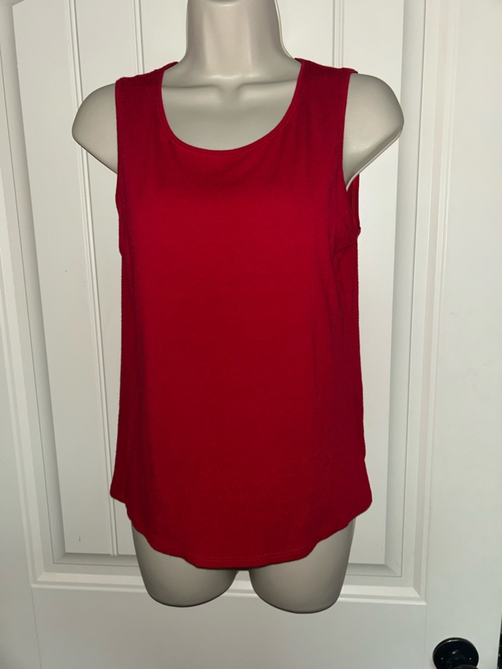 NEW Eileen Fisher Vibrant Red Scoop Neck Sleeveless Tank Sz XS